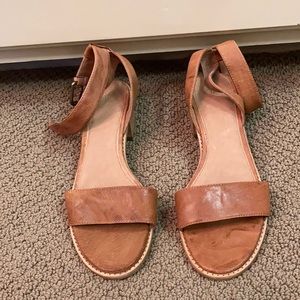 Ankle strap leather sandals